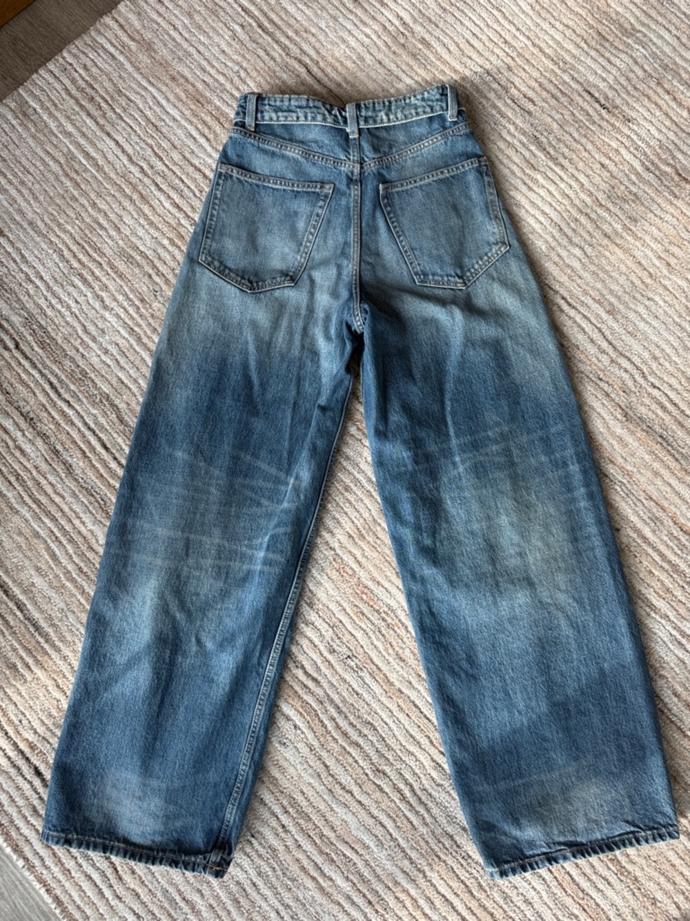 Zara TRF Mid Rise folded waist jeans in Blue - Picture 5 of 6